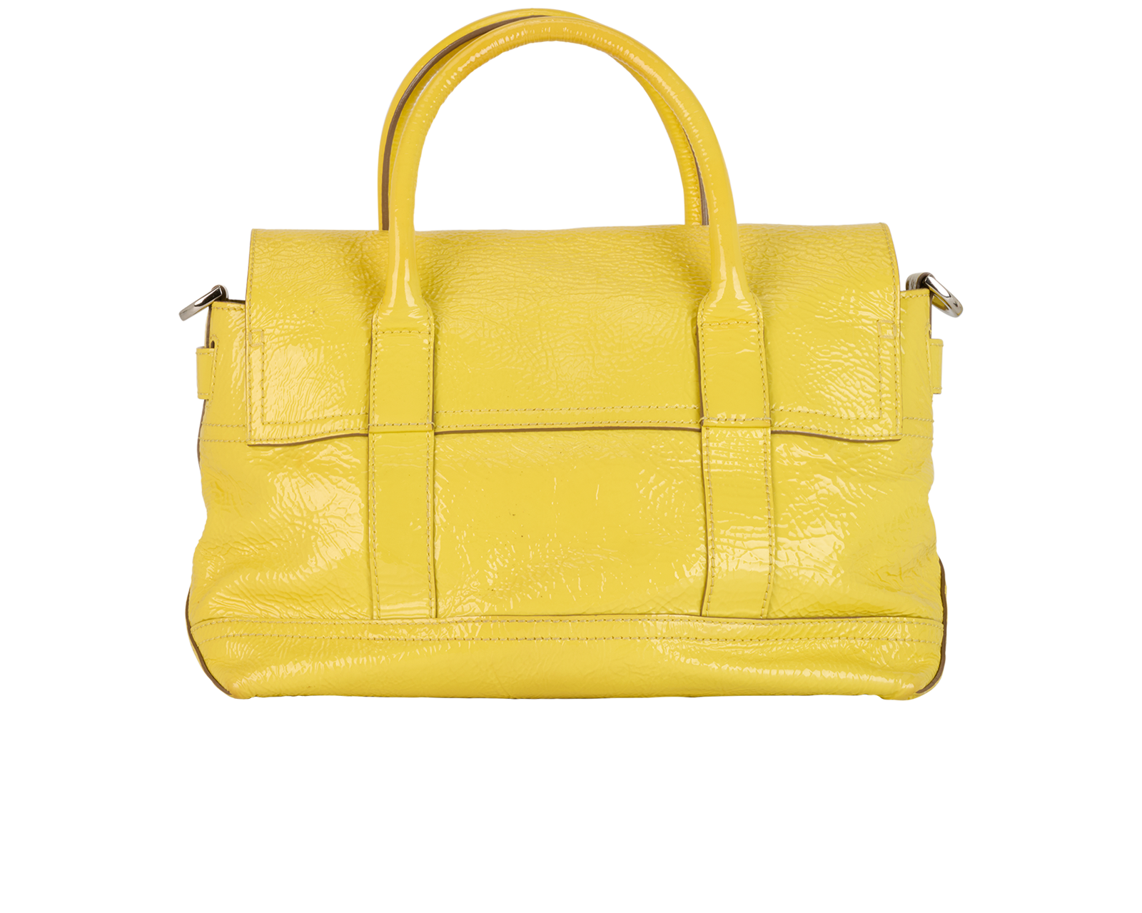 Small Bayswater, &pound;310, Handbags, Yellow, Patent Leather, Back view